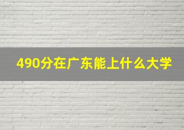 490分在广东能上什么大学