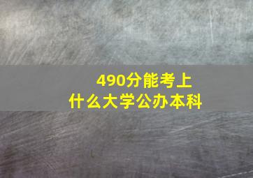 490分能考上什么大学公办本科