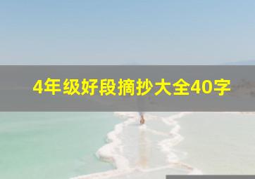 4年级好段摘抄大全40字