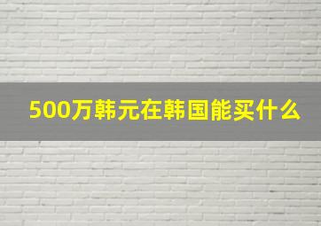 500万韩元在韩国能买什么