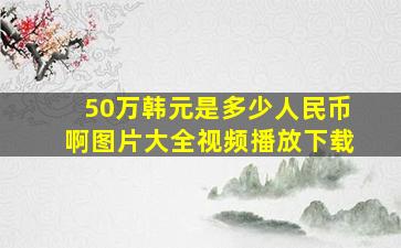 50万韩元是多少人民币啊图片大全视频播放下载