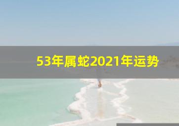 53年属蛇2021年运势