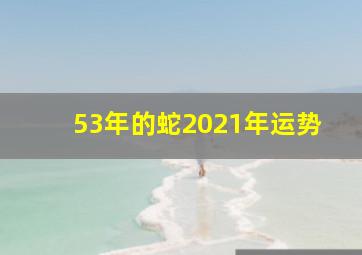 53年的蛇2021年运势