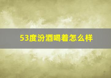 53度汾酒喝着怎么样