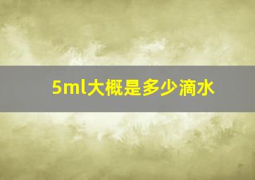 5ml大概是多少滴水