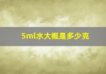 5ml水大概是多少克