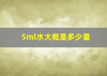 5ml水大概是多少量