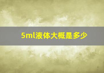 5ml液体大概是多少