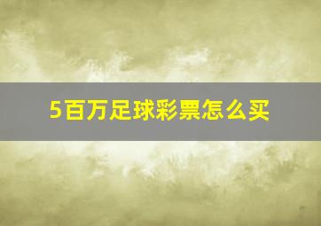 5百万足球彩票怎么买