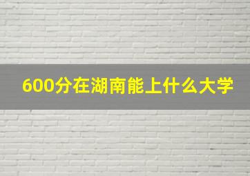 600分在湖南能上什么大学