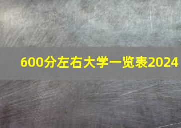 600分左右大学一览表2024