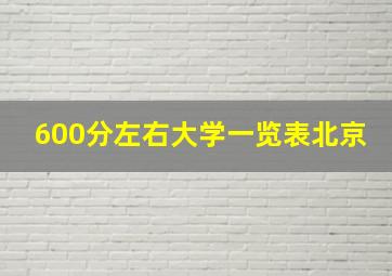 600分左右大学一览表北京