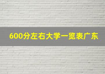 600分左右大学一览表广东