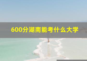 600分湖南能考什么大学