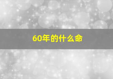 60年的什么命