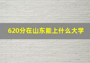 620分在山东能上什么大学