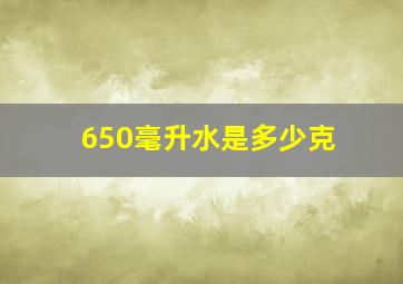 650毫升水是多少克