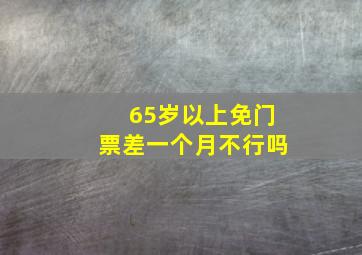 65岁以上免门票差一个月不行吗