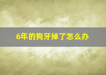 6年的狗牙掉了怎么办