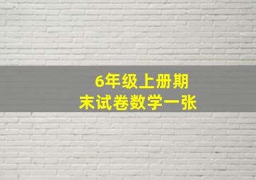 6年级上册期末试卷数学一张