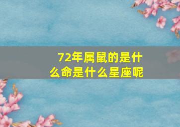 72年属鼠的是什么命是什么星座呢