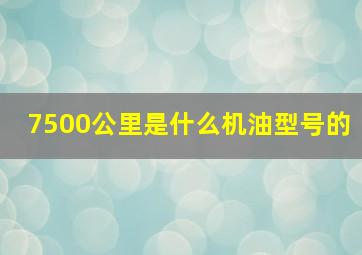 7500公里是什么机油型号的