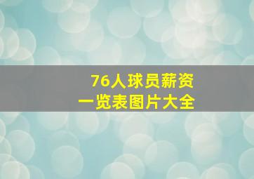 76人球员薪资一览表图片大全