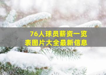 76人球员薪资一览表图片大全最新信息