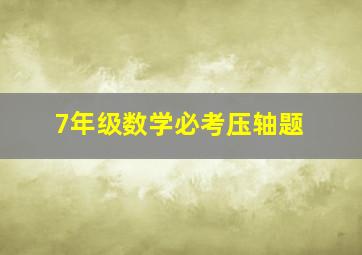 7年级数学必考压轴题