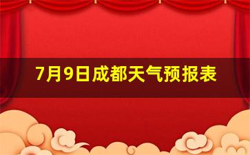 7月9日成都天气预报表