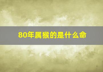 80年属猴的是什么命