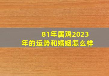 81年属鸡2023年的运势和婚姻怎么样