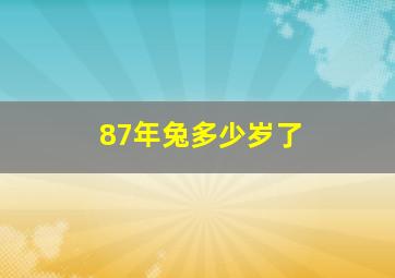 87年兔多少岁了