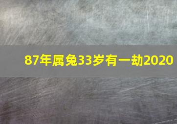 87年属兔33岁有一劫2020