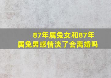 87年属兔女和87年属兔男感情淡了会离婚吗