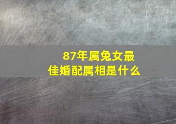 87年属兔女最佳婚配属相是什么