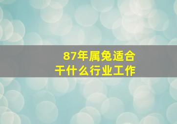 87年属兔适合干什么行业工作