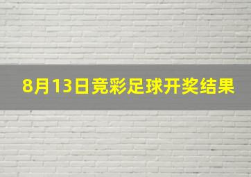 8月13日竞彩足球开奖结果