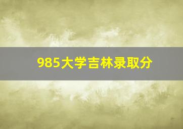 985大学吉林录取分