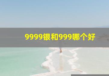 9999银和999哪个好