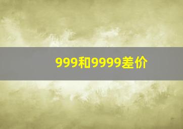 999和9999差价