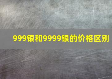 999银和9999银的价格区别