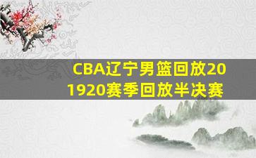 CBA辽宁男篮回放201920赛季回放半决赛