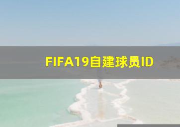 FIFA19自建球员ID