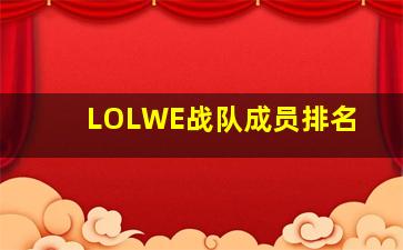 LOLWE战队成员排名