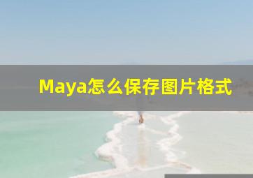 Maya怎么保存图片格式