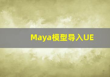 Maya模型导入UE