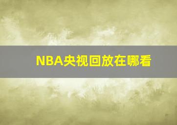 NBA央视回放在哪看