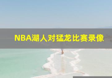 NBA湖人对猛龙比赛录像