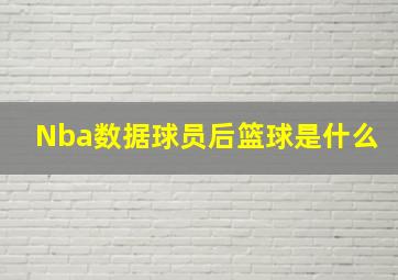 Nba数据球员后篮球是什么